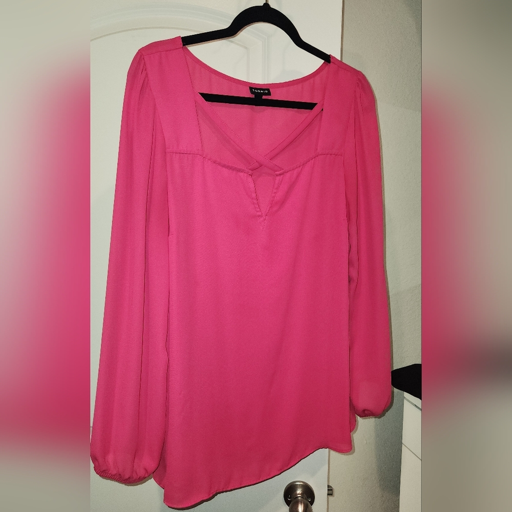 Torrid Vibrant Pink Blouse